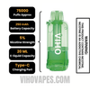 Sour Apple Icy VIHO Shadow 75K Vape Pod Specifications