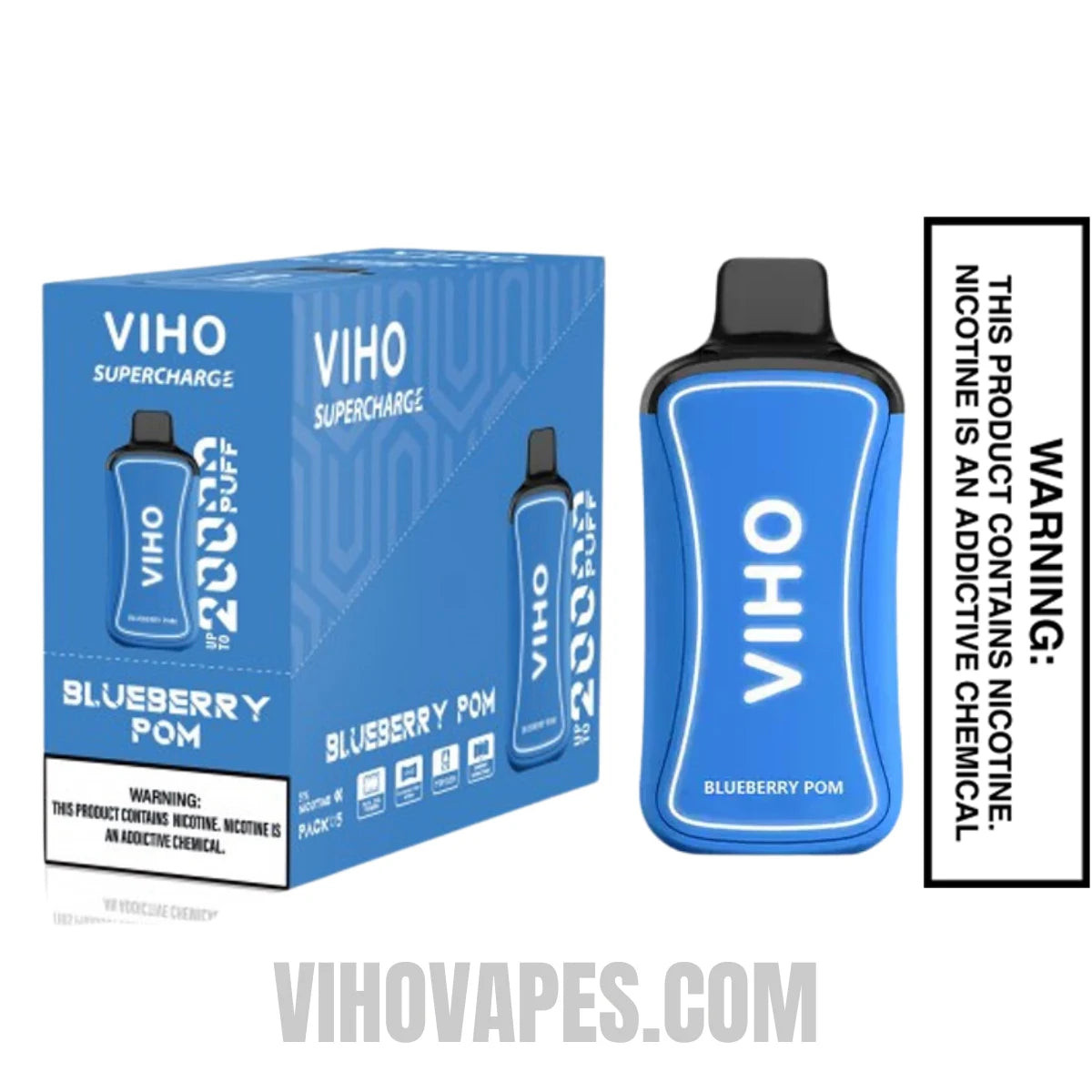 Blueberry Pom VIHO Supercharge 20000 Puffs Vape  with Bundle Pack