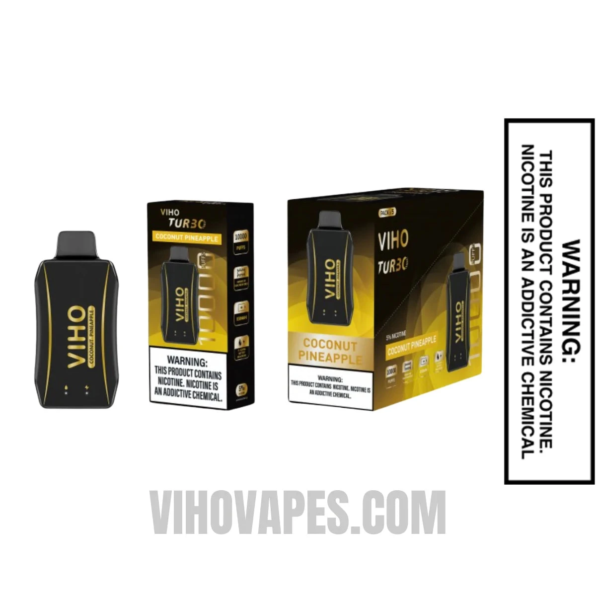 Coconut Pineapple VIHO Turbo Vape 10000 Puffs With Bundle Pack