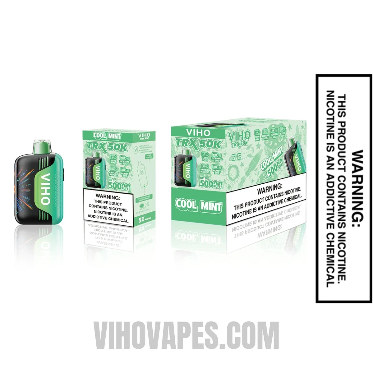Cool Mint VIHO TRX 50K Disposable Vape with Bundle Pack