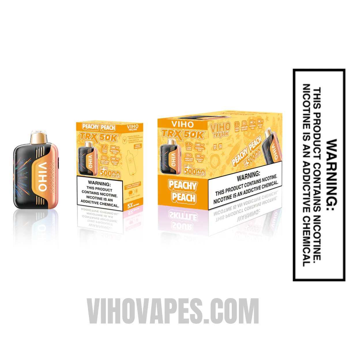 Peachy Peach VIHO TRX 50K Disposable Vape with Bundle Pack