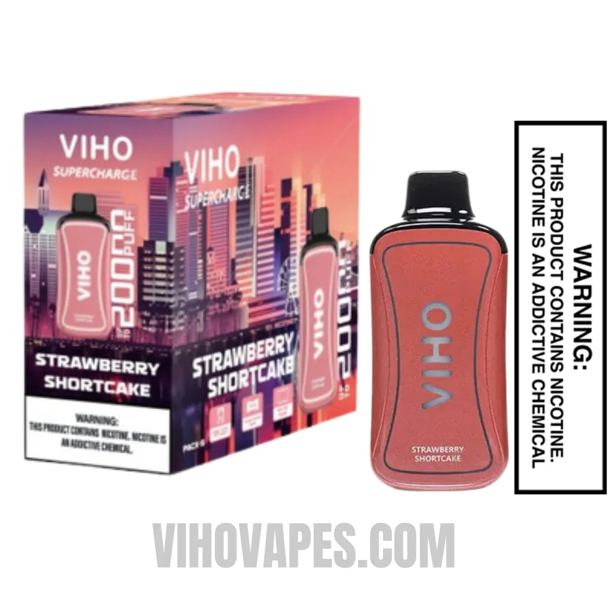 Strawberry Shortcake VIHO Supercharge 20000 Puffs Vape with Bundle Pack
