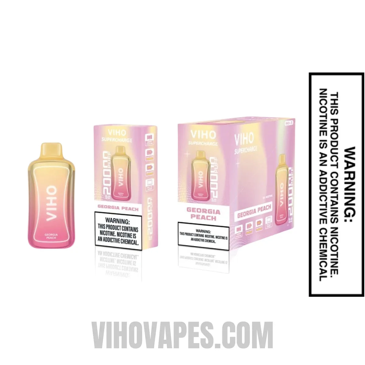 Viho Georgia peach Supercharge Vape 20000 Puffs with Bundle Pack