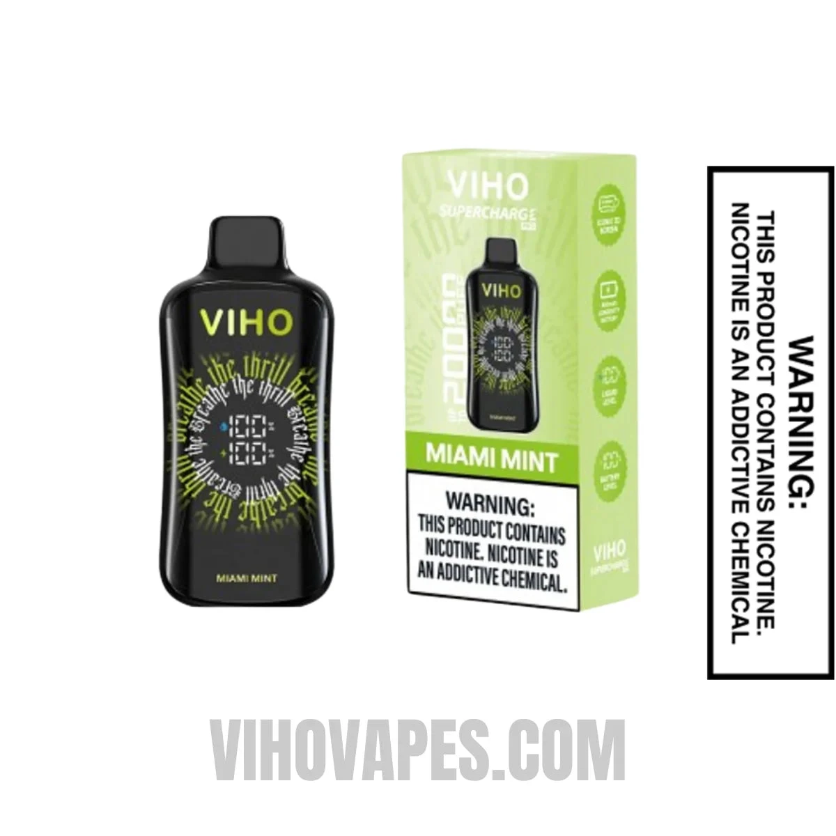 Viho Miami Mint Supercharge Pro Vape 20000 Puffs With Package Box