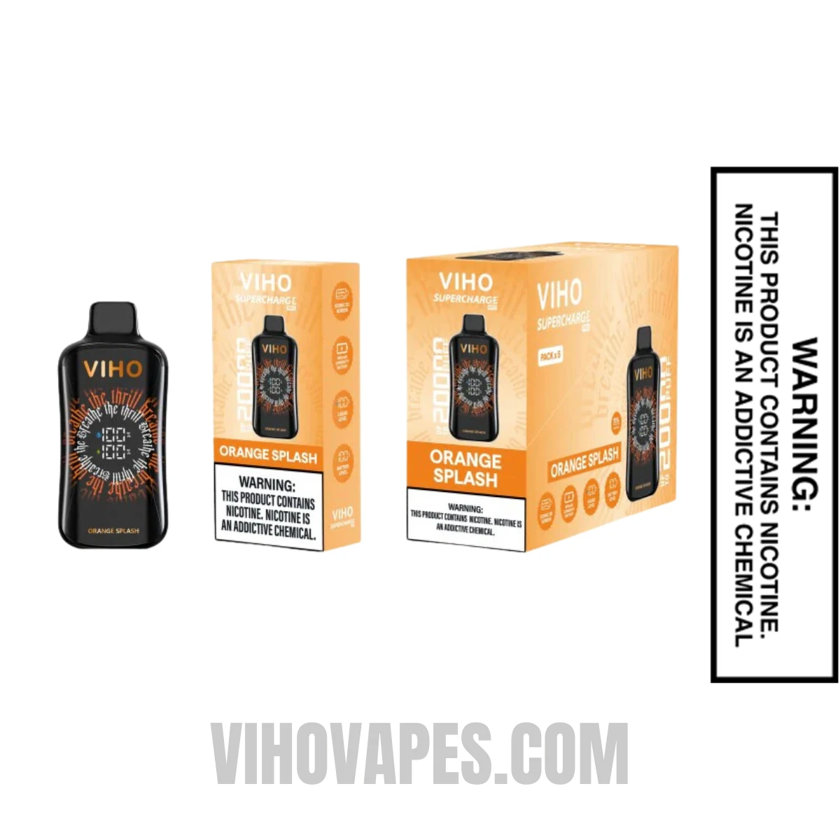  Viho Orange Splash Supercharge Pro Vape 20000 Puffs With Bundle Box