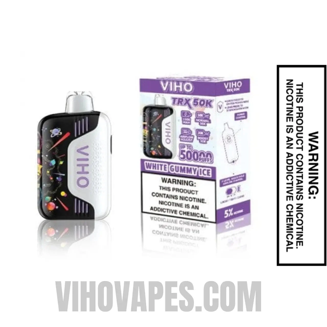 White Gummy Ice VIHO TRX 50K Disposable Vape Bundle