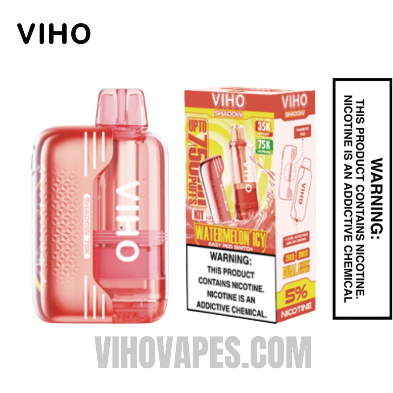 Watermelon Icy VIHO Shadow 75K Vape Kit With Package Box