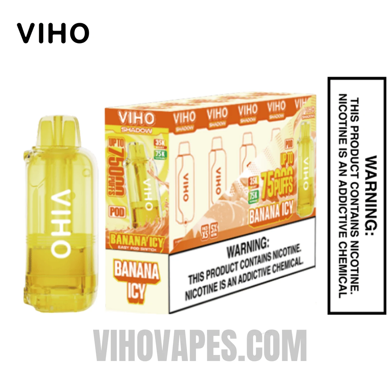 Banana Icy VIHO Shadow 75K Vape Pod With Bundle Pack