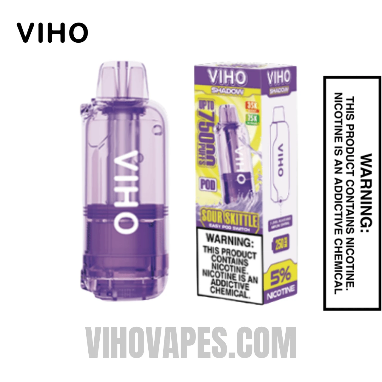 Sour Skittle VIHO Shadow 75K Vape Pod With Package Box