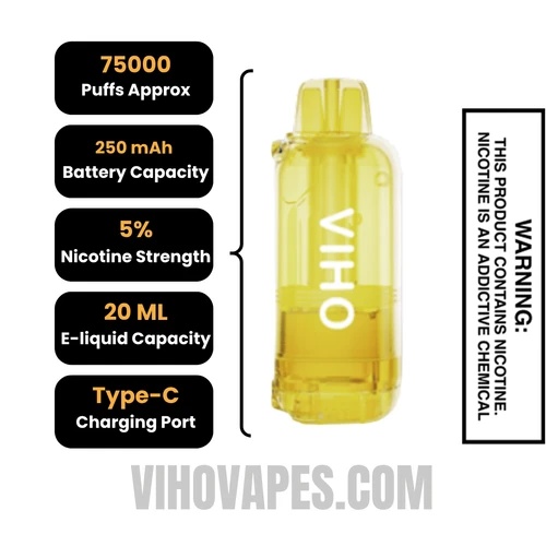 Banana Icy VIHO Shadow 75K Vape Pod Specifications