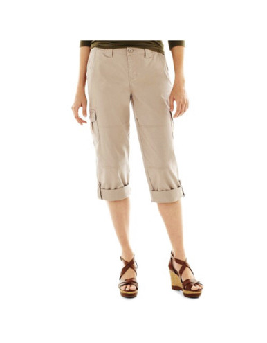 womens khaki capri pants