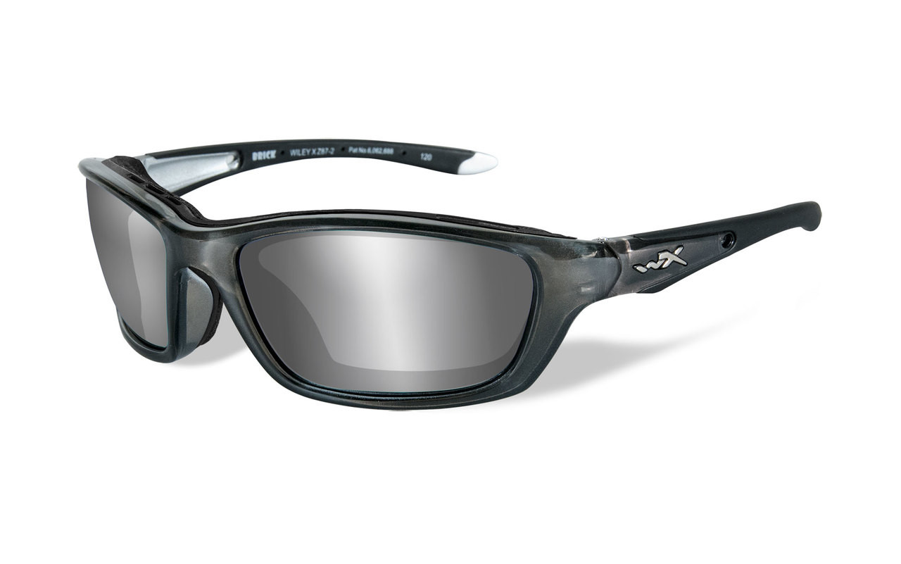 Wiley X Brick | Silver Flash Lens w/ Crystal Metallic Frame