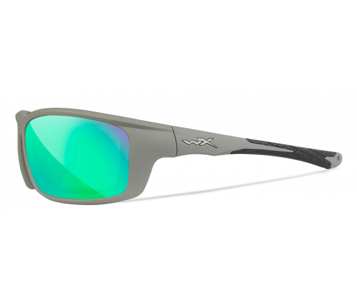 Wiley X Grid Captivate Polarised Green Mirror Lens w/ Matte Cool Grey