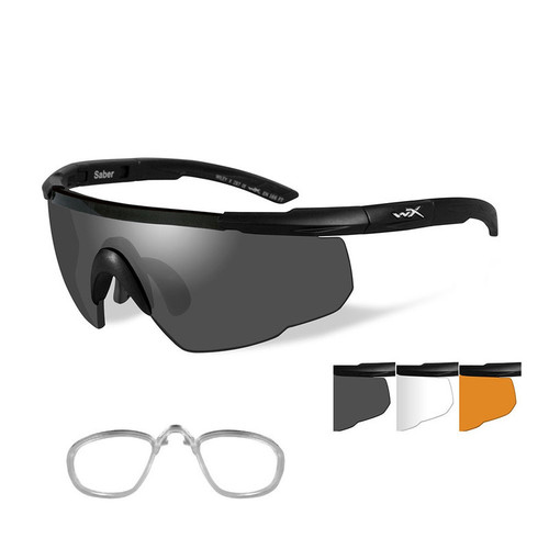 Wiley X Saber Advanced | Three Lens w/ Matte Black Frame with RX Insert (PTX)