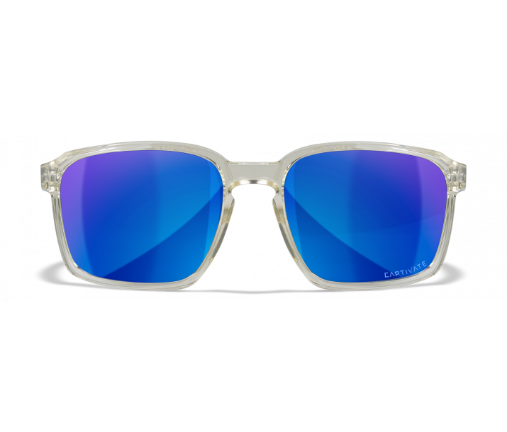 Wiley X Alfa Captivate Polarised Blue Mirror Lens w/Gloss Clear
