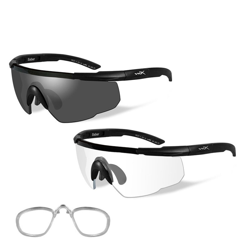 Wiley X Saber Advanced | Two Lens w/ Two Matte Black Frames + RX Insert (PTX) and Prescription Lens
