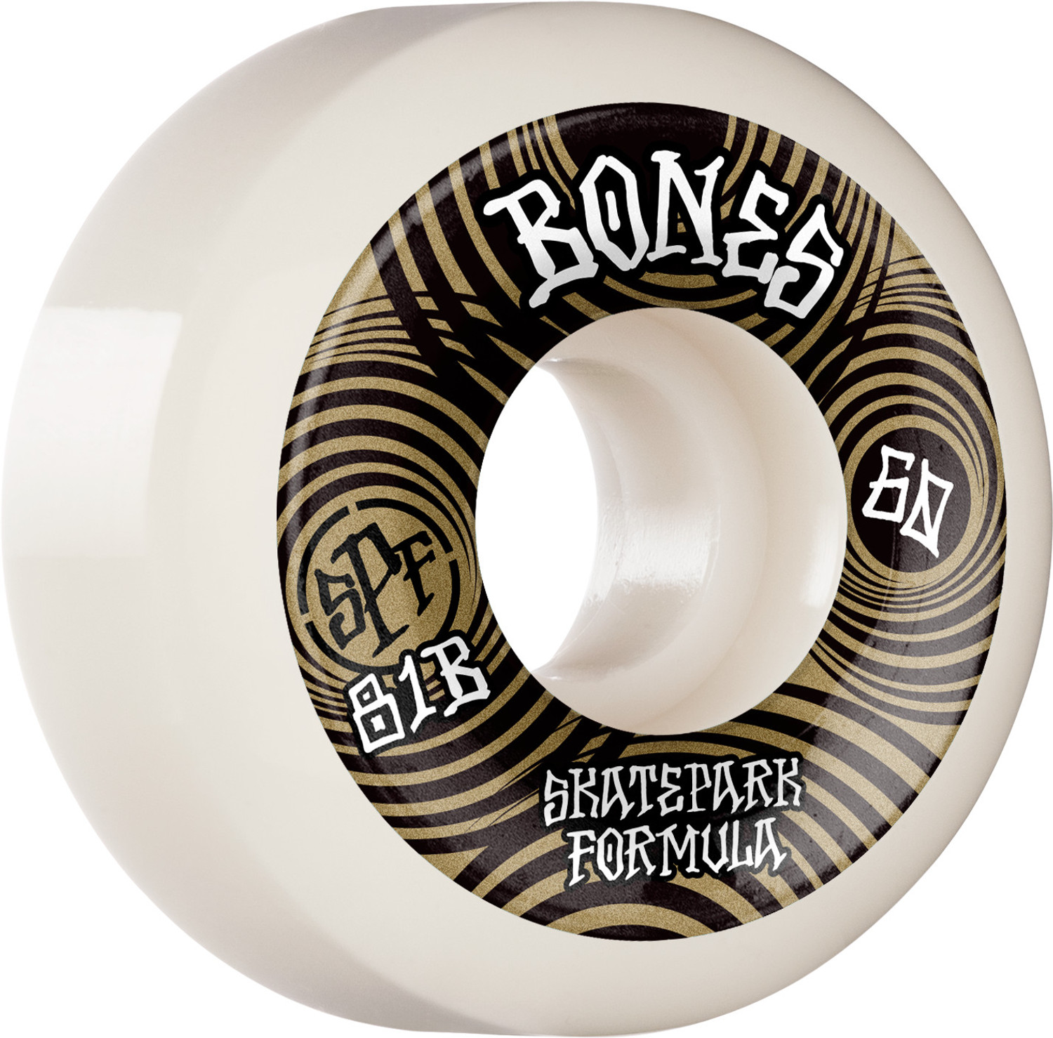 Bones - 60mm SPF 81B P5 Sidecut Ripples Skateboard Wheels 4 Pk. White