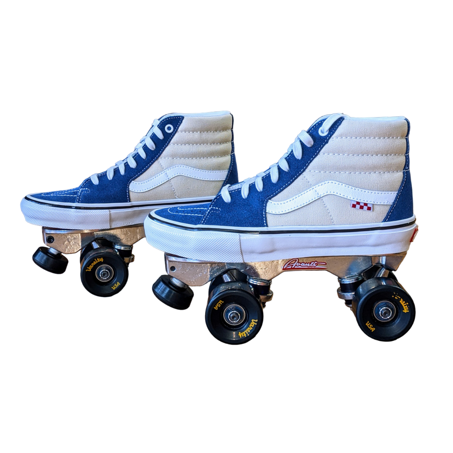 Roller Skates - Sk8 - Hi Navy Peony / Whitecap - with Vans shoes