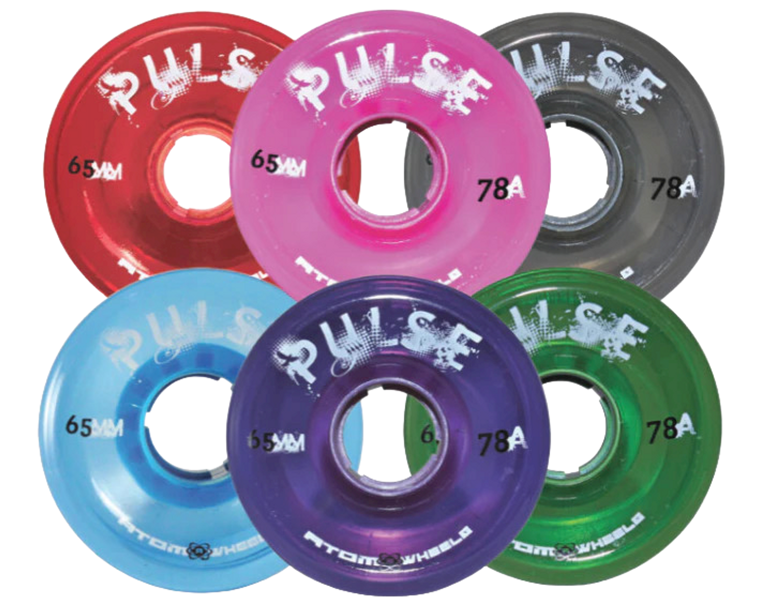 Atom Pulse Glitter Outdoor Quad Wheel Clear