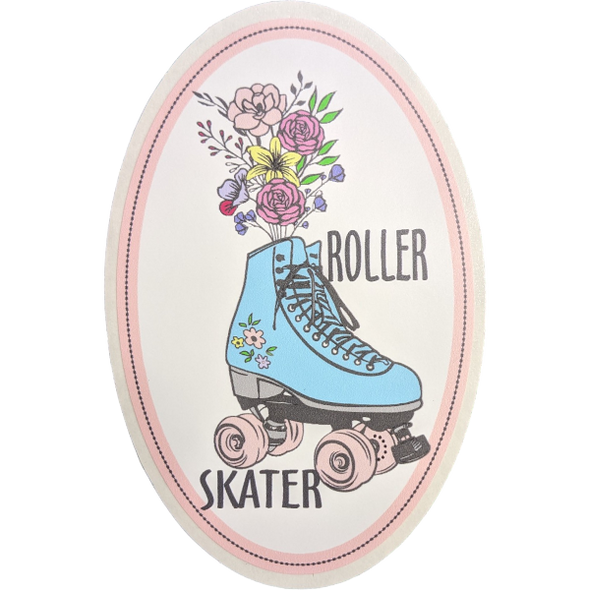 Roller Skater Oval Sticker - 4.5" x 3"