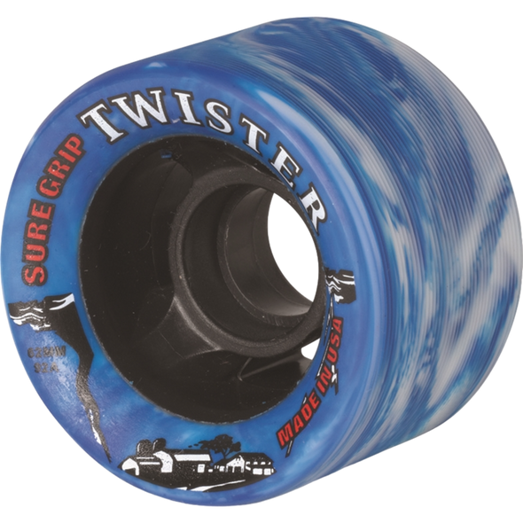 Sure Grip - Twister 62mm 92a Blue/White Swirl ( Set of 8 Wheels )