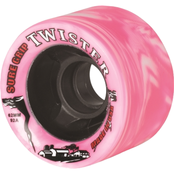 Sure Grip - Twister 62mm 92a Pink/White Swirl ( Set of 8 Wheels )