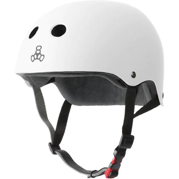 Triple 8 - White Rubber XS Sweatsaver Skate Helmet