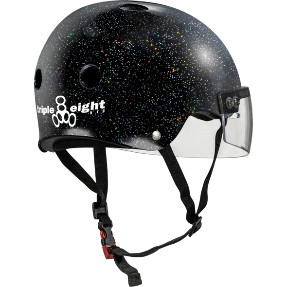 Triple 8 - Black Glitter The Certified Sweatsaver Visor Helmet