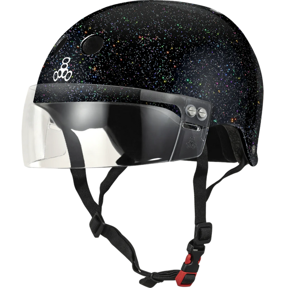 Triple 8 - Black Glitter The Certified Sweatsaver Visor Helmet