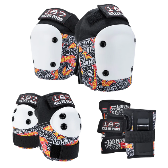 187 Killer Pads - HOT WHEELS™ Six Pack - Adult Knee, Elbow & Wrist Safety Gear Set