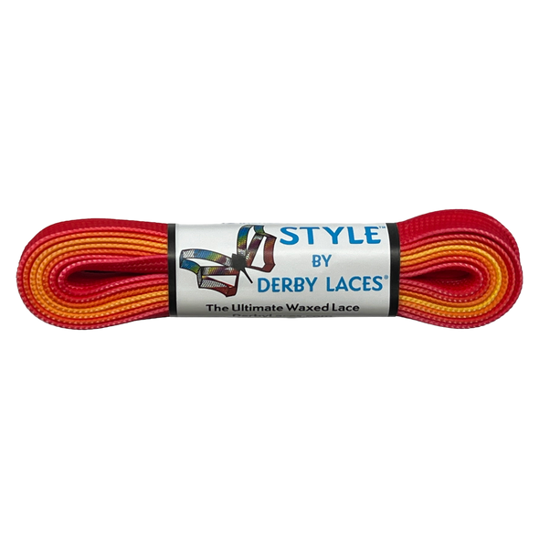 Derby Laces - Ombre Red Yellow Flame - Style ( Waxed )