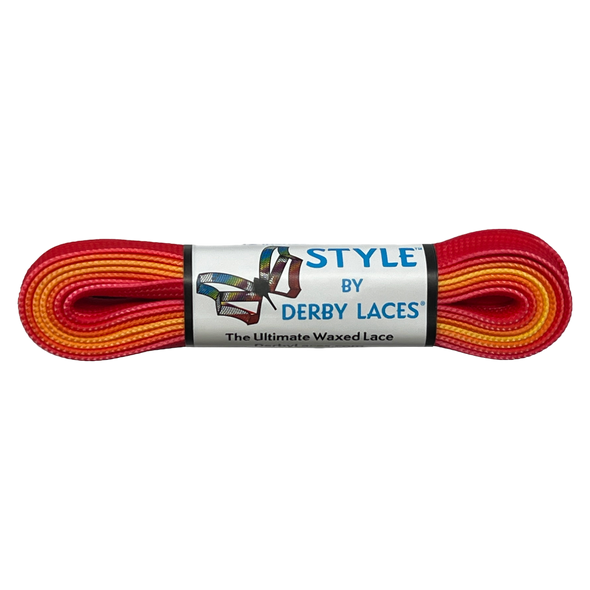 Derby Laces - Ombre Red Yellow Flame - Style ( Waxed )