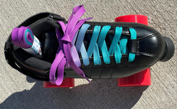 Derby Laces - Ombre Purple Teal - Style ( Waxed )