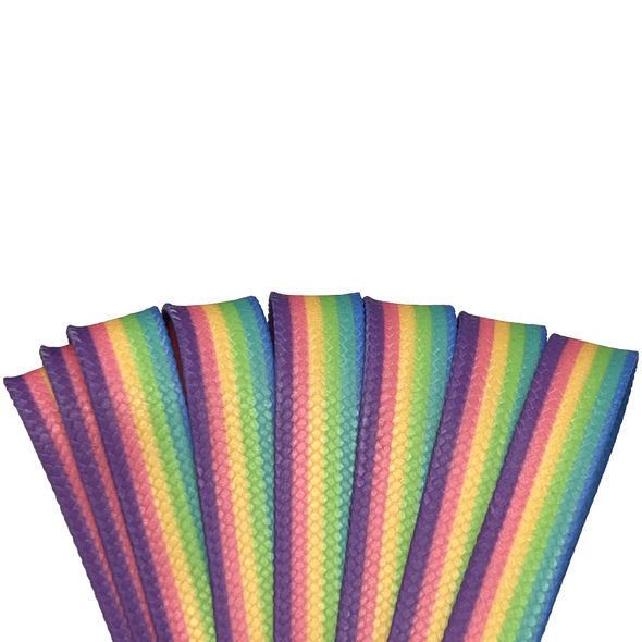 Derby Laces - Pastel Rainbow - Brat ( Narrow )