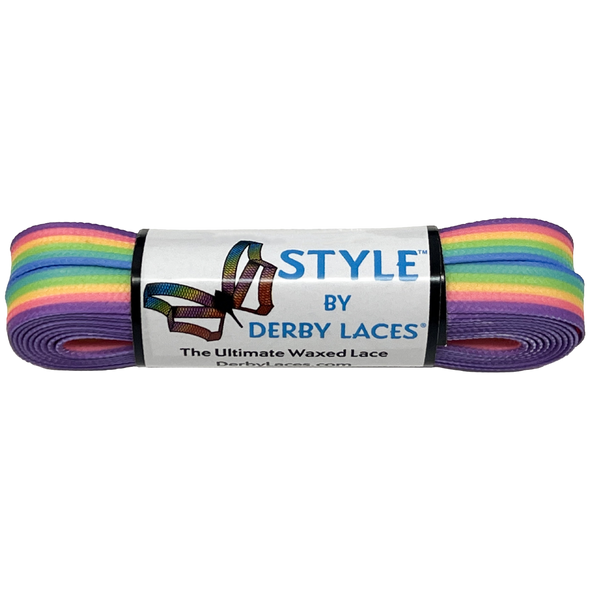 Derby Laces - Pastel Rainbow - Style ( Waxed )