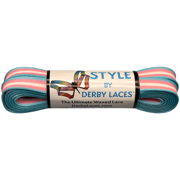 Derby Laces - Trans Stripe Pride - Style ( Waxed )