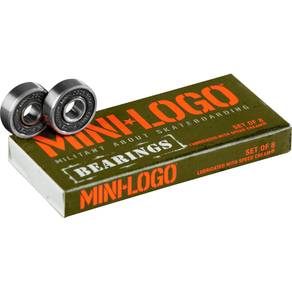 Mini Logo Militant Skateboard Bearings 8mm ( set of 8 bearings )