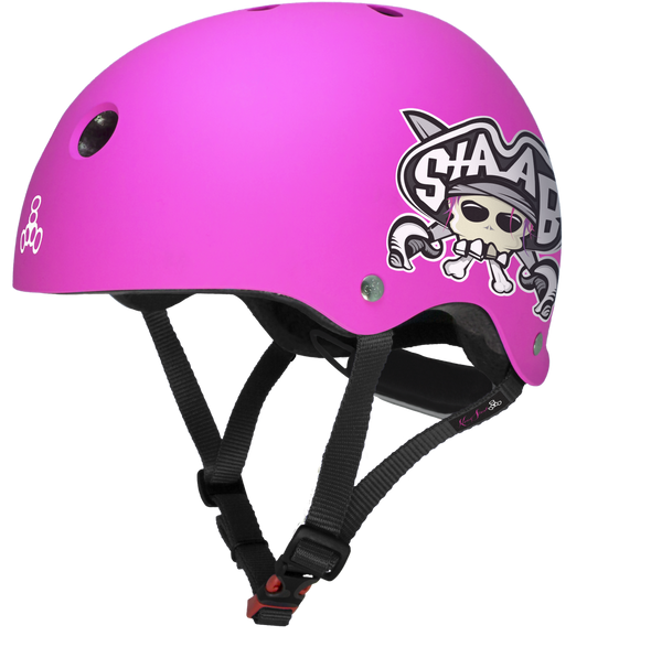 Triple Eight - Lil 8  Staab Dual Certified Helmet with EPS Liner - Neon Pink Matte