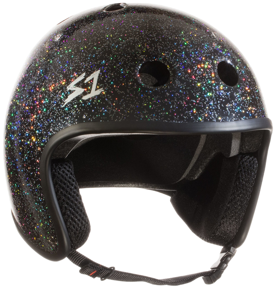 S1 Lifer Retro Helmet - Black Gloss Glitter | Adult Skate Full Cut Helmets from S-One