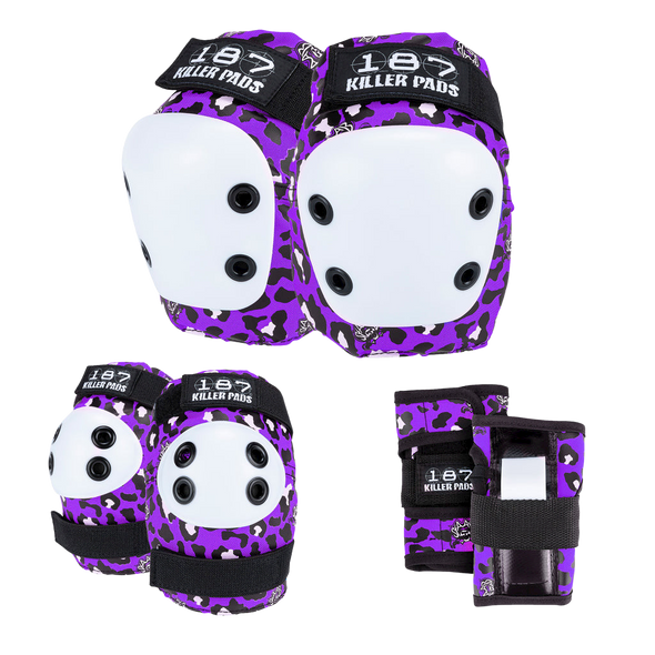 187 Killer Pads - Kids Neon Purple Staab JR Six Pack - Knee. Elbow & Wrist Safety Gear Set