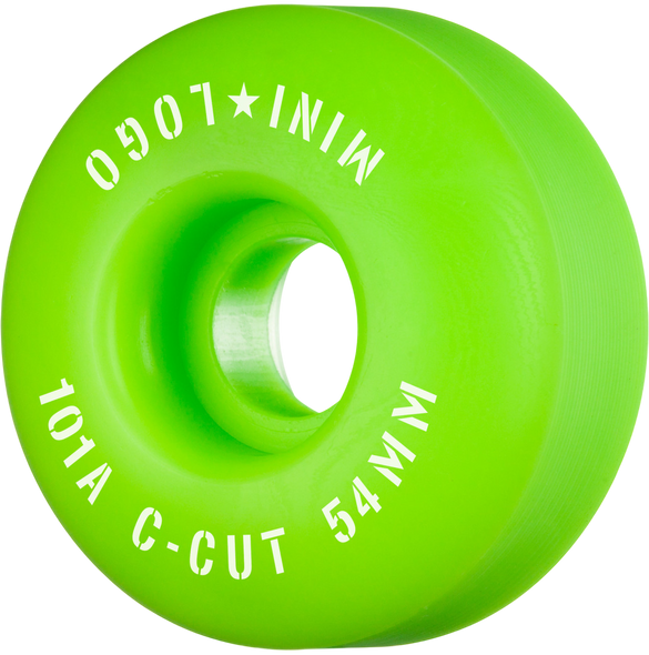 Mini  Logo - Green C-Cut 2.0 101a Skateboard Wheels-Set of 4