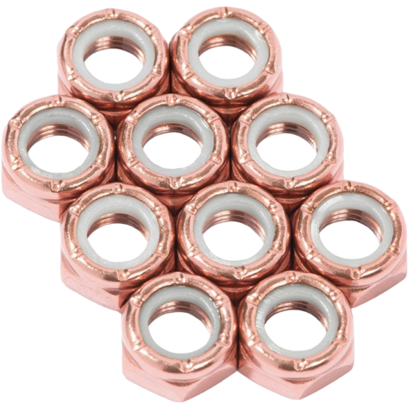 Defiant Upgrades - Rose Gold 8mm Roller Skate Axle Nuts ( Set of 10 )