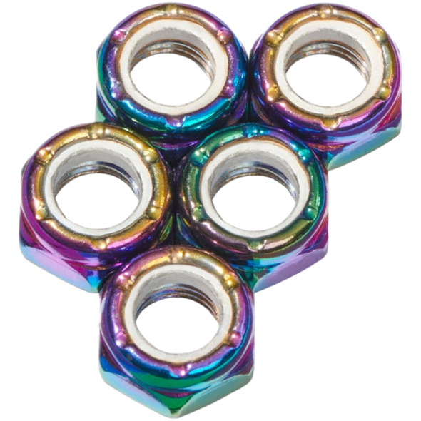 Defiant Upgrades - Oil Slick 8mm Skateboard Axle Nuts ( Set of 5 )