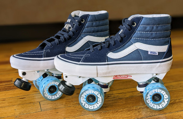 Custom Vans Old Skool Roller Skates with Hybrid/ Outdoor Wheels