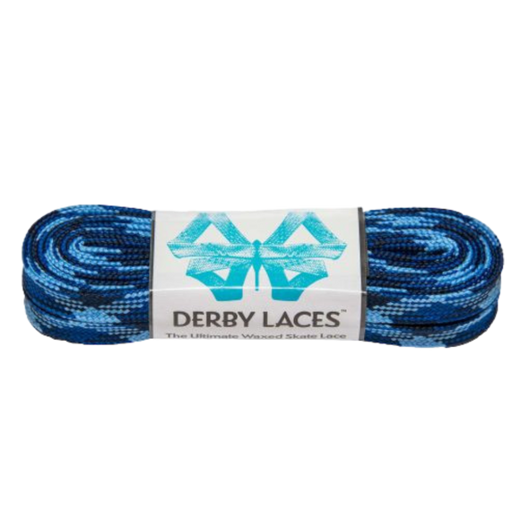 Derby Laces - Blue Camouflage - Waxed 10 mm