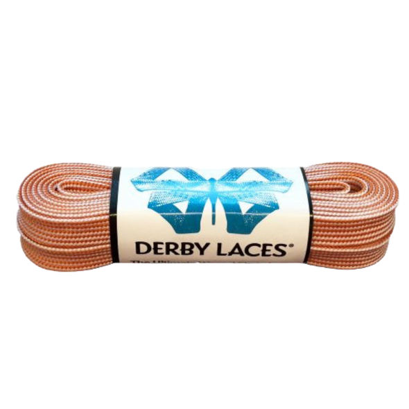 Derby Laces - Orange/White Stripe - Waxed 10 mm