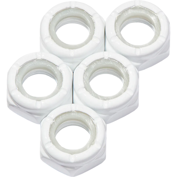 Defiant Upgrades - White 8mm Skateboard Axle Nuts ( Set of 5 )