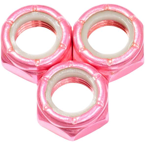 Defiant Upgrades - Bubblegum Pink Skate Board Kingpin Nuts ( Set of 3 )