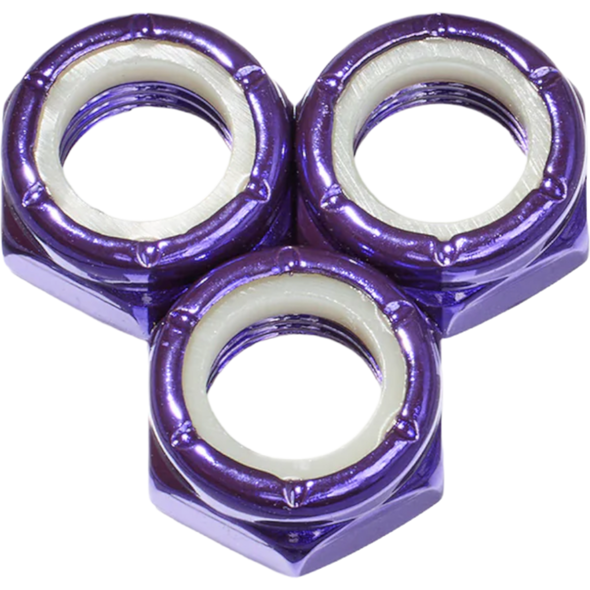 Defiant Upgrades - Purple Skate Board Kingpin Nuts ( Set of 3 )