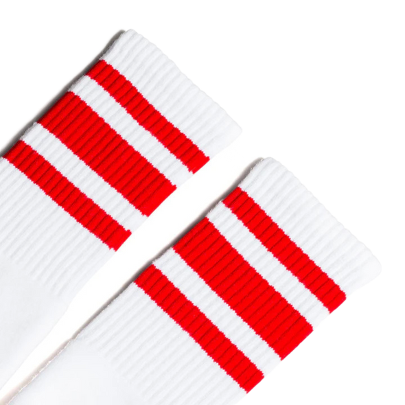 Socco -  Red Striped Socks | White